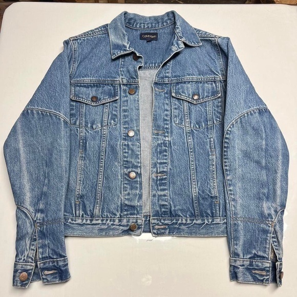 Calvin Klein Vintage Light Blue Faded Jean Jacket - Picture 1 of 6